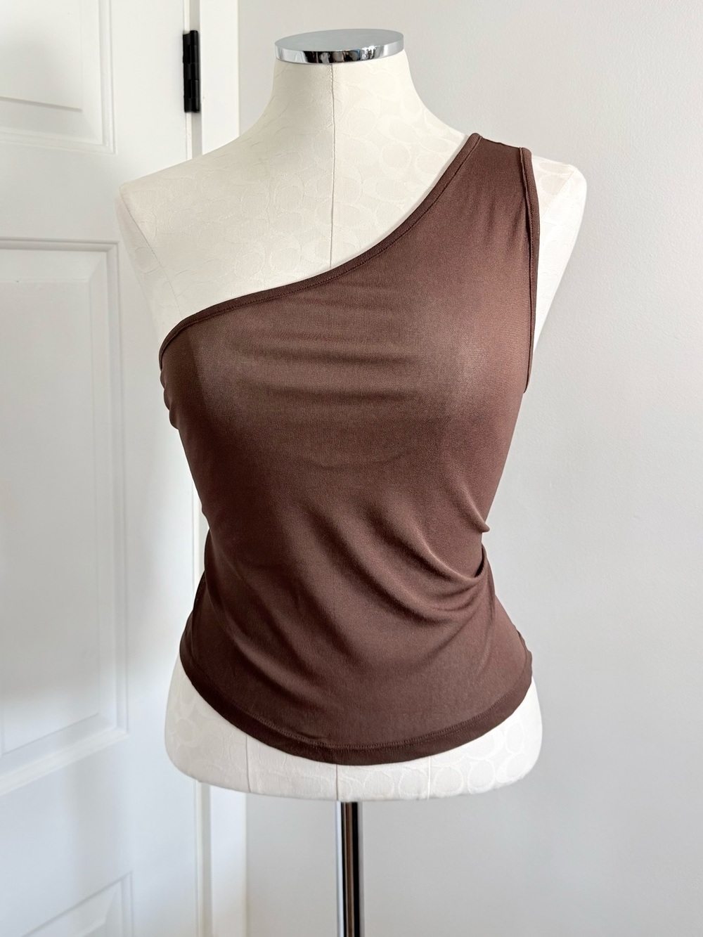 Khy One-Shoulder Brown Women's Tank Top